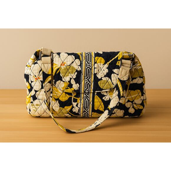 Vera Bradley Edie Satchel Dogwood Quilted Cotton Medium Triple Compartment Bag - Picture 1 of 9